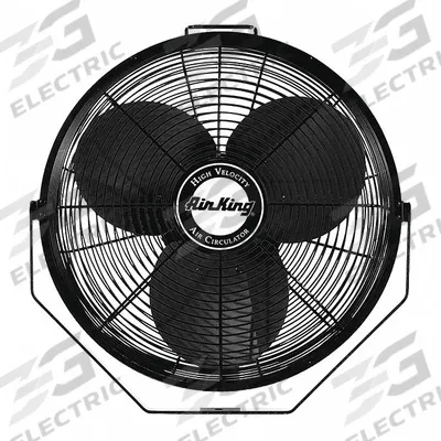 AIR KING Mounted Fan: 18 in Blade Dia, 120V, 1/6 hp Motor HP, Ceiling/Floor/Post/Wall Mount - Standard Industrial Wall-Mount Fans