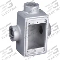 APPLETON ELECTRIC Electrical Box: Iron, Rectangular, 1 Gangs, 1/2 in Hub Size, 25 cu in Capacity (MPN FDT-1-50). Key specifications — Color: Gray; Brand: APPLETON ELECTRIC.