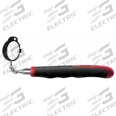 ULLMAN Inspection Mirror: 1 3/8 in Dia Mirror Size, Mirr. Mat. Stainless Steel - Illuminated Inspection Mirrors