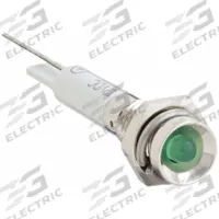 APPROVED VENDOR Protruding Panel Light: 6 mm Panel Mounting Hole Dia, LED, Green, Protruding Head (MPN 24M028). Key specifications — Brand: APPROVED VENDOR; Electrical Connection: Lead for Soldering.