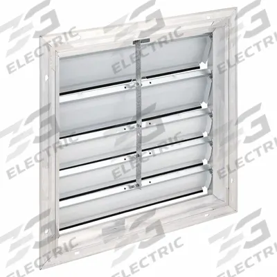 Dayton 21"H-W 5.75"L Aluminum Backdraft Damper: For 18 in Fan, Single Panel, 21 in H - Wall-Mount Backdraft Dampers