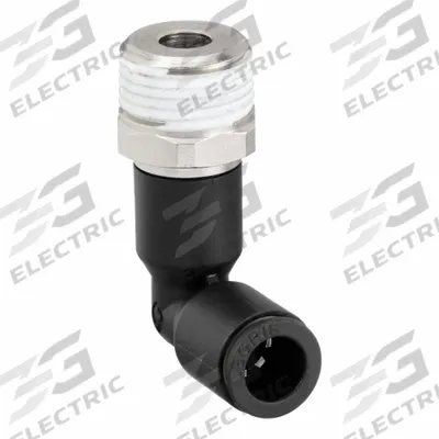 LEGRIS Push-Fit Elbow Fitting: 1/4 in Pipe x 8 mm OD Size, BSPT x Push-to-Connect - Nylon & Nickel-Plated Brass Tube Fittings