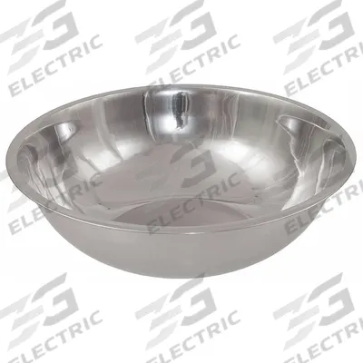 CRESTWARE Mixing Bowl: 13 qt Capacity, Stainless Steel, 16 1/4 in Outside Dia - Heavy Duty Mixing Bowls