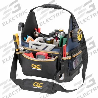 CLC Tool Bag: 10 in W x 13 in D x 17 in H, Black, Ballistic Polyester, 20 Pockets - Polyester Tool Totes