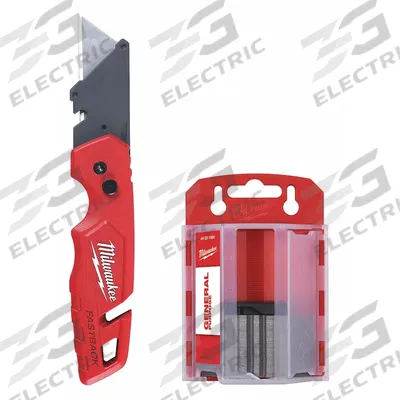 MILWAUKEE Utility Knife with Blade Dispenser: 4 1/2 in/7 in, Steel, Steel - Manually Opening Multi-Tool Utility Knives