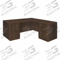 REGENCY Desk: Particle Board, Walnut, 2 Pedestals, 5 Drawers, 66 in Overall Wd, 29 in Overall Ht (MPN LLDFP6630NW). Key specifications — Desktop Material: Particle Board; Includes Modesty Panel: Yes; Pedestal Location: Double Pedestal; Kit Product Type: Double Pedestal Desk; Desktop Color: Walnut; Brand: REGENCY; Frame Color: Neo Walnut; Frame Material: Particle Board.