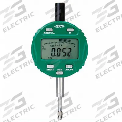 INSIZE Digital Indicator: 0 in to 0.5 in /0 mm to 12.7 mm, Inch/Metric - Back-Plunger Digital Indicators with Flat Back
