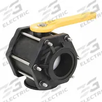 BANJO Manual Three-Way Ball Valve: 3 in, Polypropylene, L Flow, 150 psi Max. Pressure (CWP), Lever (MPN MV300BL). Key specifications — Brand: BANJO; Handle: Lever.