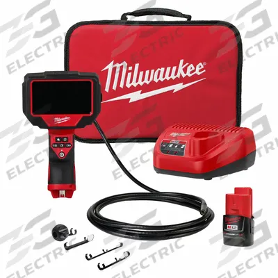 MILWAUKEE Inspection Camera: 480 x 272, 10 ft Shaft Lg, 0.32 in Shaft Dia, 10 mm Camera Dia - Standard Single View Borescopes