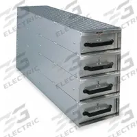 CRESCENT JOBOX Truck or Van Door Storage Tray: Aluminum, 24 in Ht, 12 in Wd, 50 in Dp, 4 Drawers (MPN 1409980). Key specifications — Color: Silver; Brand: CRESCENT JOBOX.