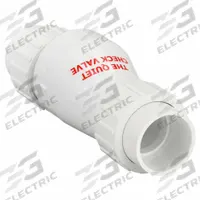 ZOELLER Full Flow Check Valve: Swing, Inline Valve Body, 1 1/2 in Pipe Size, For Water Media, PVC (MPN 30-0040). Key specifications — Brand: ZOELLER.