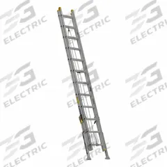 WERNER Extension Ladder: 24 ft Ladder Size, Aluminum, 250 lb Load Capacity, 55 lb Wt, 2 Sections (MPN D1324-2L). Key specifications — Color: Silver; Brand: WERNER; Included Features: Bubble Level.