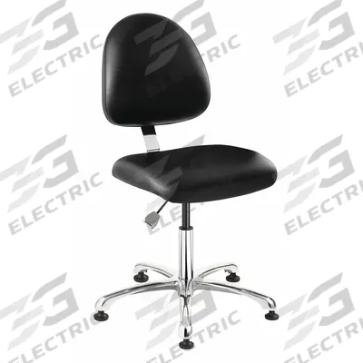 BEVCO Office Chair: 9000, Black, Vinyl Material, 16 in Back Ht, 20 in Seat Wd - Armless Office Chairs