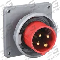 HUBBELL Pin and Sleeve Inlet: Red, 480V AC, Three Phase, 20 A, 3 Pole, 4 Wire, IEC Grounding (MPN HBL420B7W). Key specifications — Brand: HUBBELL.