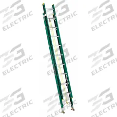 LOUISVILLE LADDER Extension Ladder: 20 ft Ladder Size, Fiberglass, 225 lb Load Capacity, 39 lb Wt (MPN FE0620). Key specifications — Color: Green; Brand: LOUISVILLE LADDER; Included Features: Rope and Pulley; Removable Fly: Fixed.