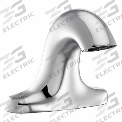 ZURN Sensor Faucet: Serio Series, Brass, Polished Chrome Finish, Centerset - Centerset Sensor Bathroom Faucets