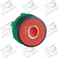 SCHNEIDER Flush Push Button: Red, 22 mm Mounting Size, Non-Metallic, Momentary (MPN ZB5AA432). Key specifications — Brand: SCHNEIDER; Action: Momentary; Legend: O; Series: XB5; Push Button Material Type: Non-Metallic.