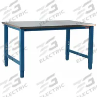 BENCHPRO Workbench: Adj Ht, Stainless Steel, 48 in x 30 in, 6,600 lb Overall Load Capacity, Blue (MPN KN3048+LP). Key specifications — Brand: BENCHPRO.