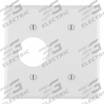 LEVITON Wall Plate: Combo, 2 Gang, White - Combination Wall Plates