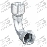AEROQUIP Hydraulic Crimp Fitting: Steel x Steel, 90° Elbow, -4 For Hose Dash Size, JIC x Crimp (MPN 1AA4FJB4). Key specifications — Fitting Gender: Female x Genderless; Fitting Connection Type: JIC x Crimp; Thread Size: 7/16"-20; For Hose Dash Size: -4; Brand: AEROQUIP.