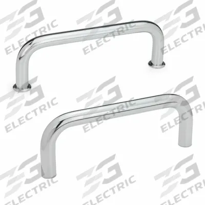 JW WINCO Pull Handle: Threaded Holes, Steel, Silver, 5.04 in Mounting Hole Center to Center - Load-Rated Standard "U" Pull Handles