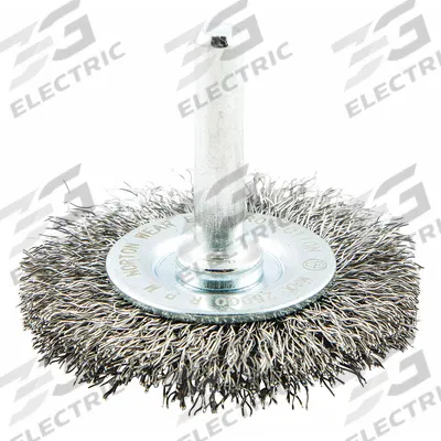 APPROVED VENDOR Wire Wheel Brush: Crimped Steel, 2" Dia x 3/8" Wd, 1/4" Shank - Light-Cleaning Brushes for Carbon Steel