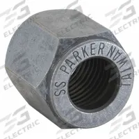 PARKER Compression Fitting Nut: 1/4 in OD size, 7/16"-20 Thread Size, Compression, Stainless Steel (MPN 4 BU-SS). Key specifications — Series: Ferulok; Brand: PARKER.