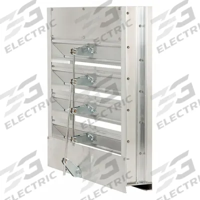 Dayton 18"H 21"W Drnbl Extrd Alu Combo Dmpr: Hat Channel, 23 1/2 in H, 23 1/2 in W - Combination Dampers & Louvers with Drainable Blades