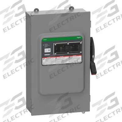 SCHNEIDER Safety Switch: Fusible, 200 A, Three Phase, 600V AC/DC, Galvanized Steel - Fusible Safety Switches