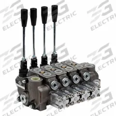 HYDRO CUSTOM Hydraulic Directional Control Valve: Four-Way / Three Positions, 13 gpm Flow Rate - Max (MPN 228317). Key specifications — Actuation Mechanism: Manual; Port Connections: Inlet; Spool Action: Spring Center To Neutral; Work Connection Size: #8; Work Connection Type: SAE O-Ring Boss; Brand: HYDRO CUSTOM; Pressure Connection Size: #10.