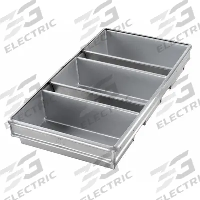 CHICAGO METALLIC Bread Pan: Aluminized Steel, 3 Slots, 9 3/4 in Overall Wd - Bread & Loaf Pans