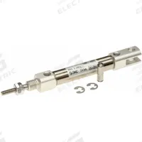 SMC Round Body Cylinder: 3/8 in Bore, 1 in Stroke, Non-Repairable, Stainless Steel, Magnetic Piston (MPN NCDJ2D10-100-B). Key specifications — attr1122958: Rotating Rod; attr942235: Carbon Steel; attr942202: SMC; attr942227: Double Clevis; attr942243: NCJ2.