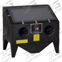 ALC Pneumatic Blast Cabinet: Siphon Feed, 30 in W x 20 in D Work Area, 15 cfm (MPN 40390). Key specifications — Brand: ALC; Includes: Blasting Gun; Cabinet Opening Type: Top Door; Air Flow - Maximum: 15 cfm @ 80 psi.