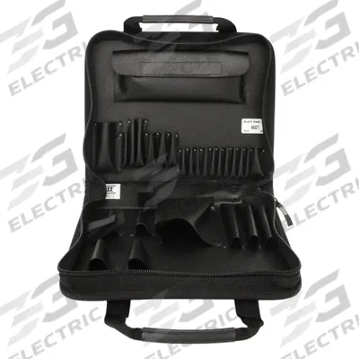 PLATT Tool Bag: 13 in W x 2 in D x 2 in H, Black, Nylon, 31 Pockets, 29 Inside Pockets - Nylon Wide-Mouth Tool Bags
