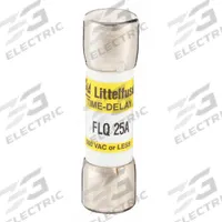 LITTELFUSE Fuse: FLQ Series, Midget, Time-Delay, 25 A, 500 V AC, 300 V DC, 13/32 in x 1 1/2 in (MPN FLQ025). Key specifications — Series: FLQ; Brand: LITTELFUSE.