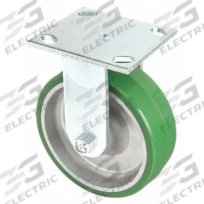 APPROVED VENDOR Plate Caster: Rigid, No Brake, Polyurethane, 6 in Wheel Dia., 2 in Wheel Wd - General-Purpose NSF-Listed Sanitary Plate Casters