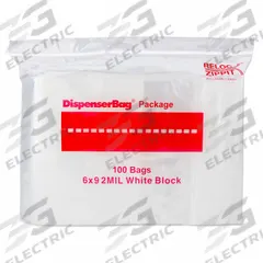 RELOC ZIPPIT Reclosable Bag: 2 mil Thick, 6 in Wd, 9 in Lg, Hang Hole Not Included, 1,000 PK (MPN WR69). Key specifications — Bag Material: Polyethylene; Brand: RELOC ZIPPIT; With Hang Hole: Hang Hole Not Included; Package Configuration: Flat Pack.