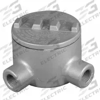 Conduit Outlet Body: Iron, GR, 2 in Trade Size, L Body, 76 cu in Body Capacity (MPN GRL200). Key specifications — Series: For Standard Body; Compatible Conduit Trade Size: 2 in; Thread Gender: Female; Hub Style: Threaded; Cover Included: Yes; Body Style: L; Connection Type: Threaded; Back Type: Round.