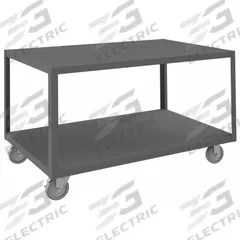 DURHAM MFG Work Table: Fixed Ht, Steel, 48 in x 30 in, 1,200 lb Overall Load Capacity (MPN HMT-3048-2-95). Key specifications — Unit Type: Not Expandable or Modular; Assembly: Fully Assembled; Wheel Material: Phenolic; Frame Material Finish: Powder Coated; Mobility: Casters; Height Adjustability: Fixed Height; Frame Construction: Welded Only; Brand: DURHAM MFG.