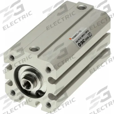 SMC Compact Cylinder: 2 in Bore Dia, 1/2 in Stroke Lg, Through Hole Mounting - Through Hole Mount Compact Cylinders
