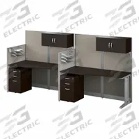 BUSH BUSINESS FURNITURE Modular Cubicle Workstation: 62 7/8 in Overall Ht, 129 in Overall Wd, Cherry (MPN OIAH005MR). Key specifications — Brand: BUSH BUSINESS FURNITURE; Office Cubicle Color: Cherry.