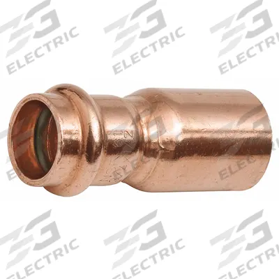NIBCO Fitting Reducer,1-1/2x1-1/4",FTG X Press: Straight, 1 1/2 in CTS x 1 1/4 in CTS size - Plumbing Copper & Bronze Press Tube Fittings