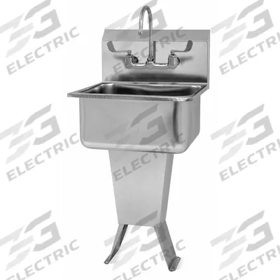 SANI-LAV Hand Sink: 41 1/2 in Overall Ht, 19 in Bowl Lg, 10 in Bowl Dp, 2 gpm Flow Rate - One-Station Freestanding Hand Sinks with Faucets