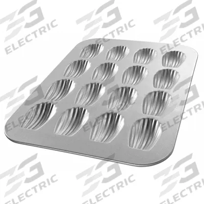 CHICAGO METALLIC Madeleine Pan: Aluminized Steel, 16 Slots, 11 1/8 in Overall Wd - Cupcake & Muffin Pans