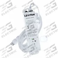 LEVITON Outlet Strip: 2 Outlets, 15 ft Cord Lg, 644 J Rated Energy, 20 A Current, White, 5-15P (MPN 5302M-2S5). Key specifications — Brand: LEVITON; Mounting Style: Screw.