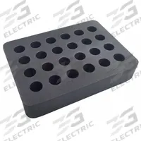 Vial Block: 1 in Overall Ht, 5 1/2 in Overall Lg, 4 in Overall Wd, (24) Positions for 15 x 45 Vials (MPN 109A YH-2416). Key specifications — Compatible with Product Type: Evaporator; Features: (24) Positions for 15 x 45 Vials; Brand: GLAS-COL.
