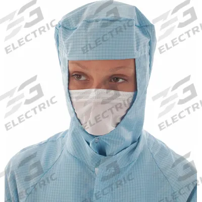 BIOCLEAN Face Veil: ISO 4 (Class 10) and above, Polyethylene, Non-Sterile, Bag, White - ISO 4 Non-Sterile Cleanroom Veils