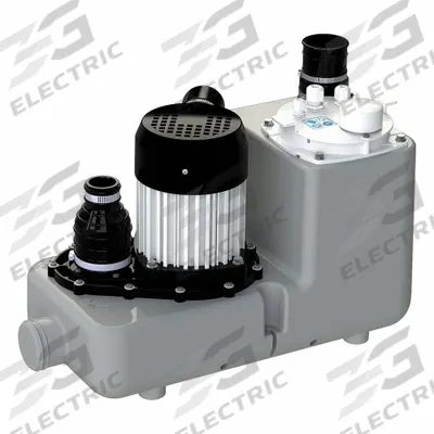 SANIFLO Sink Drain Pump System: 2.7 gal, 1 hp, 120V AC, 44 ft Max. Head, 8.3 A - High-Temp Sink Drain Pump Systems