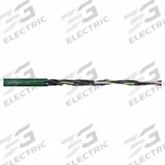 CHAINFLEX Control Cable: 17 AWG, 12 Conductors, Order by the Foot, PVC Jacket, 600 V (MPN CF5-10-12). Key specifications — Conductor Material: Copper; Conductor Configuration: Single; Minimum Bend Radius Factor - Fixed: 4 x OD; Minimum Bend Radius Factor - Flexible: 5 x OD; Includes Ground: Yes; Minimum Bend Radius Factor - E-Chain: 6.8 x OD; Resistance Properties: Flame Retardant; Standards: IPA 14644-1.