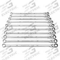 GEARWRENCH Box End Wrench Set: Alloy Steel, Chrome, 10 Tools, 0° Head Offset Angle, Tray (MPN 86126). Key specifications — attr324927: GEARWRENCH; attr309452: Tray; attr309451: No; attr309461: Chrome; attr309460: Alloy Steel; attr309463: No.